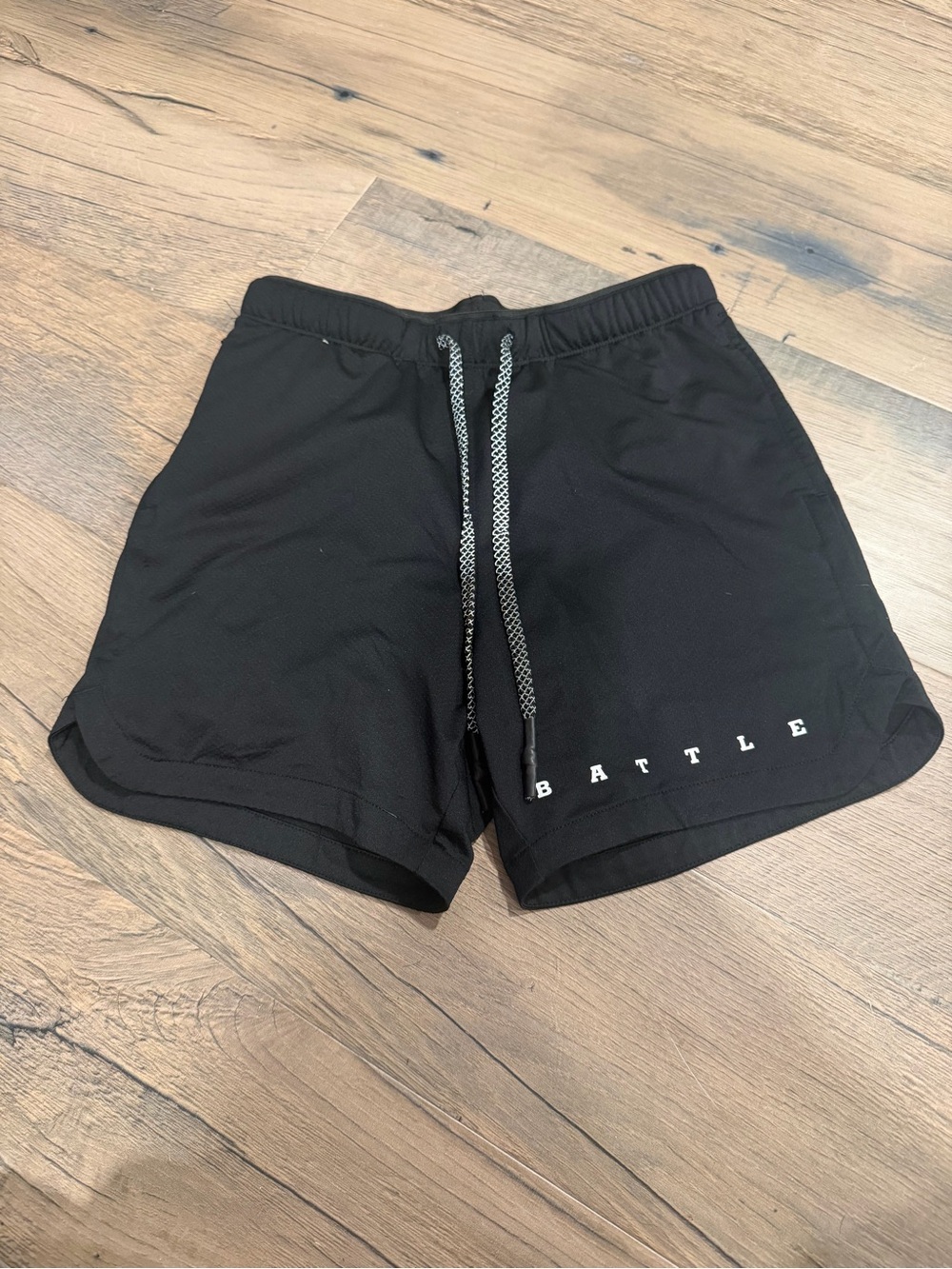 Black 'BATTLE' Fly 5 Shorts